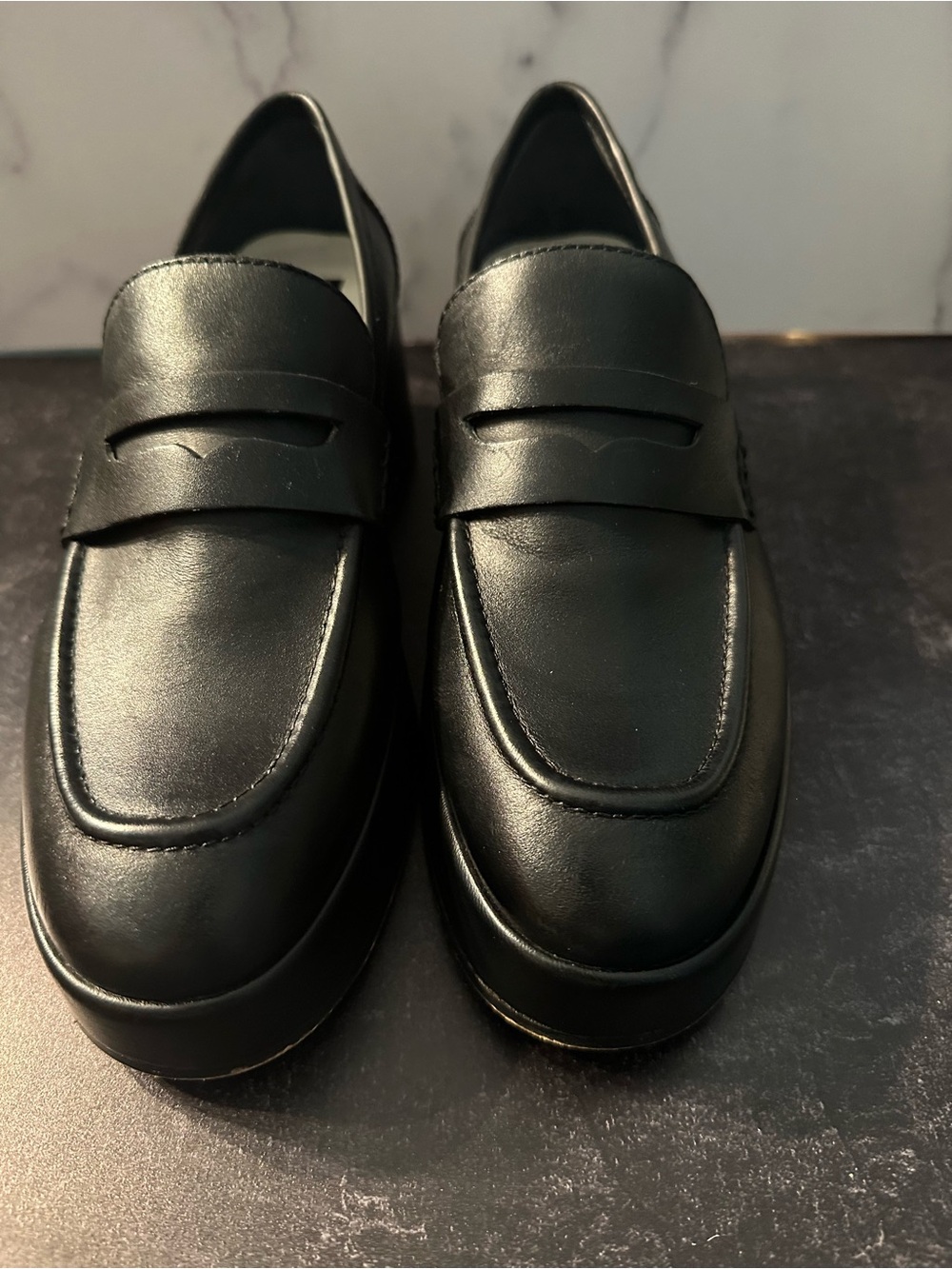 Dolce Vita Black Leather Penny Loafers - Women's